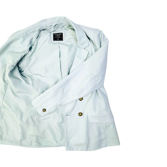 Abercrombie & Fitch Double-Breasted Blue Linen Blazer - Picture 9 of 14